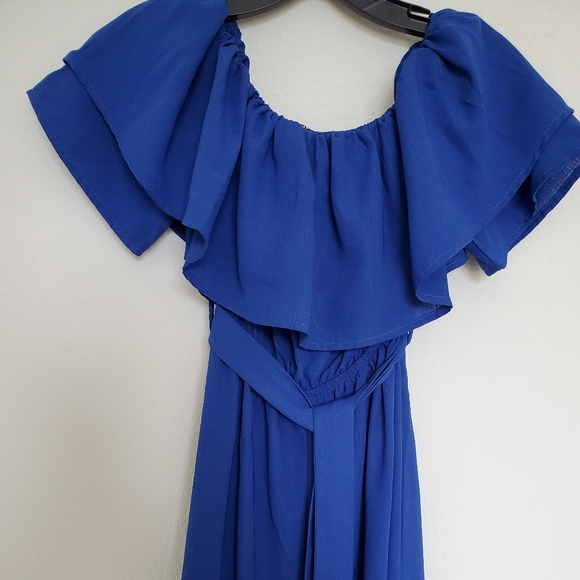 πSOLDπSHEIN Off Shoulder Culotte Jumpsuit - Picture 5 of 11